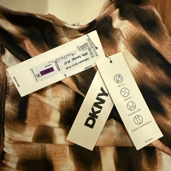 NWT DKNY twist tummy control one piece swimsuit - Picture 4 of 6